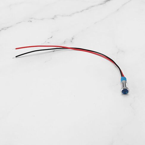 The Lord of the Tools 10PCS LED Metal Indicator Light 6mm 12-24V Waterproof Signal Lamp with Wire for Cars Vans Trucks Boats Model Cars Remote Controlled Cars Red/Orange/Blue/Green/White in Saudi Arabia