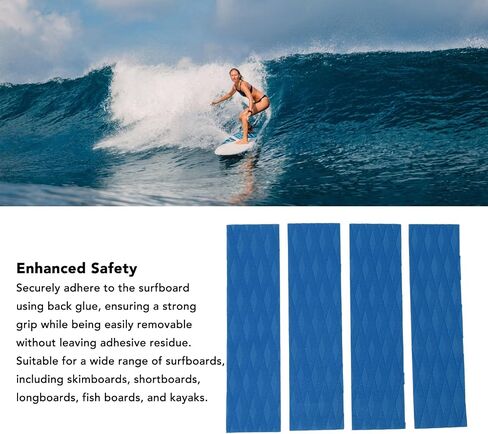 4Pcs Surfboard Traction Pad, Anti Slip Design Rhombus Enhanced Safety Premium Secure Attachment for Skimboards Kayak in Kuwait