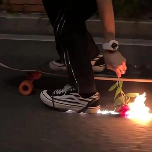 Newly Upgraded Bicycle Spark Shoe Set Bicycle Motorcycle Skateboard Sole Special Effect Flame Shoe Set Bicycle Accessories (1 Shoe Covers 2Color Stee) in Saudi Arabia