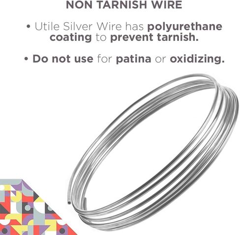 UTILE Armature سلك ألومنيوم 100 قدم 17 قياس 1.4 مم سلك قابل للانحناء بأكسيد حرفية - نحت سلك فضي معدني لأشجار البونساي والطين والحرف اليدوية والنباتات والبستنة والديكور وصناعة المجوهرات (فضي) in Kuwait