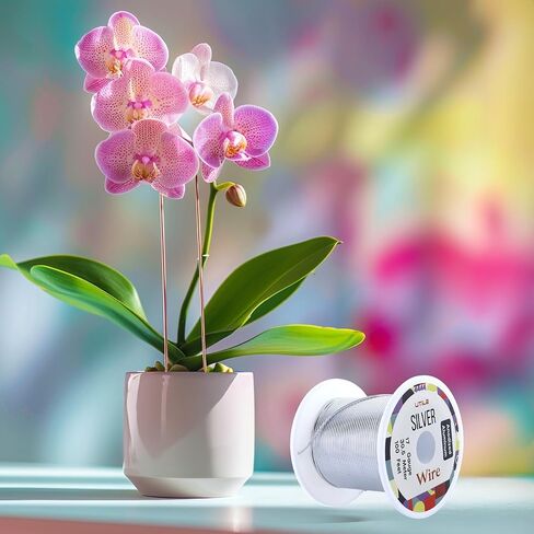 UTILE Armature سلك ألومنيوم 100 قدم 17 قياس 1.4 مم سلك قابل للانحناء بأكسيد حرفية - نحت سلك فضي معدني لأشجار البونساي والطين والحرف اليدوية والنباتات والبستنة والديكور وصناعة المجوهرات (فضي) in Kuwait