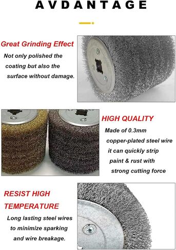 Surface Conditioning Tool 4.7" x 4" Stainless Steel Wire Brush Drum (0.29mm Wire) Abrasive Wire Wheel for Metal Surface Polishing Grinding Removing in Saudi Arabia