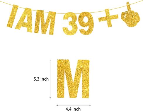 أنا 39+1 لافتة - لافتة عيد ميلاد الأربعين، لافتة عيد ميلاد سعيد، لافتة زينة عيد ميلاد ذهبية لامعة للنساء والرجال، لافتة هدايا عيد الميلاد الأربعين لتزيين حفلات أعياد الميلاد in Kuwait