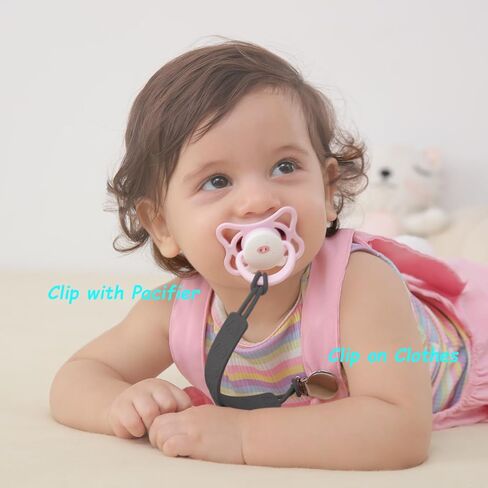 6 Pack Silicone Pacifier Clip, Seposeve Baby Pacifier Teether Clip with 4 Texture, Soft Flexible Silicone Pacifier Leashes & Cases for Boy and Girl, Keeps Pacifier Clean, 6 Colors in Kuwait