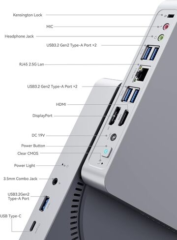 كمبيوتر مكتبي MINIFORUM EliteMini TH50 Mini PC الجيل الحادي عشر Core i5-11320H، ذاكرة وصول عشوائي 16 جيجابايت، 512 جيجابايت NVMe SSD، مخرجات HDMI/DP/Thunderbolt 4(8K@60 هرتز)، 2x2.5G RJ45، 6xUSB، فتحة 2xHDD، رسومات Iris Xe (متجددة) in Saudi Arabia