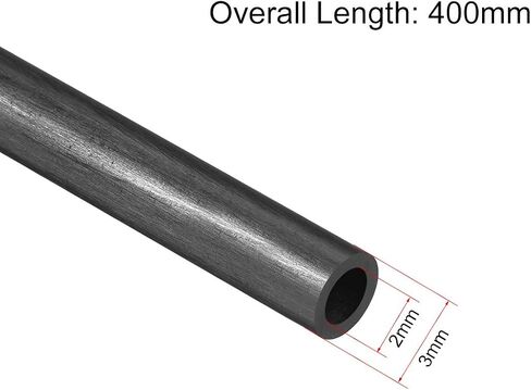Uxcell ألياف الكربون أنبوب دائري 3 مللي متر x 2 مللي متر x 400 مللي متر ألياف الكربون الجناح Pultrusion أنابيب ل RC طائرة كوادكوبتر 2 قطعة in Saudi Arabia