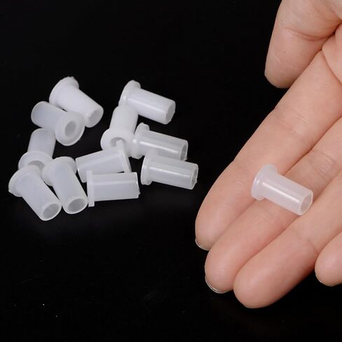 4 قطع من محامل الأكمام ذات الحواف المصنوعة من النايلون [تجويف 8 مم × 10 مم OD × طول 12.5 مم] البطانات البلاستيكية المصنوعة من النايلون للعمود، باللون الأبيض in Kuwait