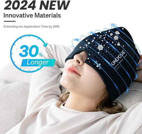 ONLYCARE Migraine Relief Cap, Upgraded Odorless Migraine Ice Head Wrap, Headache Relief Hat for Migraine in Saudi Arabia