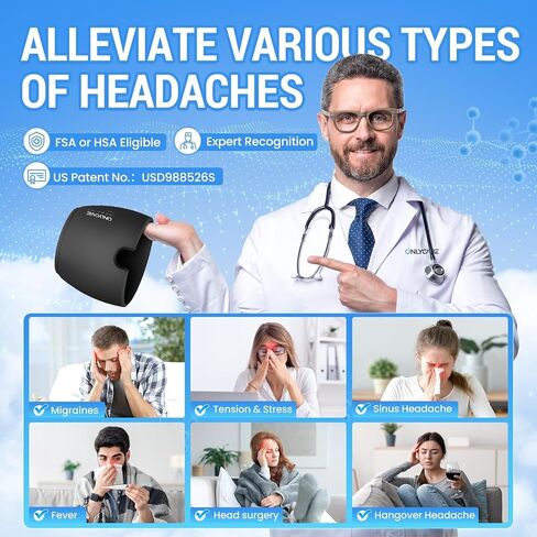 ONLYCARE Migraine Relief Cap, Upgraded Odorless Migraine Ice Head Wrap, Headache Relief Hat for Migraine in Saudi Arabia