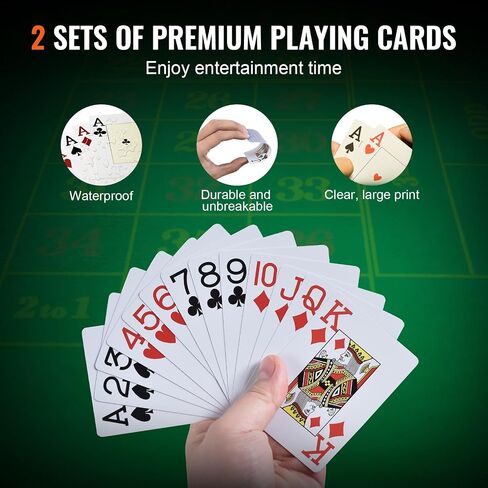 VEVOR Poker Chip Set, 500-Piece Poker Set, Complete Poker Playing Game Set with Carrying Case, Heavyweight 14 Gram Casino Clay Chips, Cards, Buttons and Dices, for Texas Hold'em, Blackjack, Gambling in Saudi Arabia