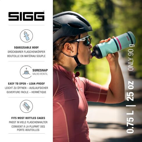 SIGG - Soft Bike Water Bottle - Pulsar Transparent White - Squeezable - Dishwasher Safe - Lightweight - Leakproof - BPA Free - White 25 Oz in Kuwait