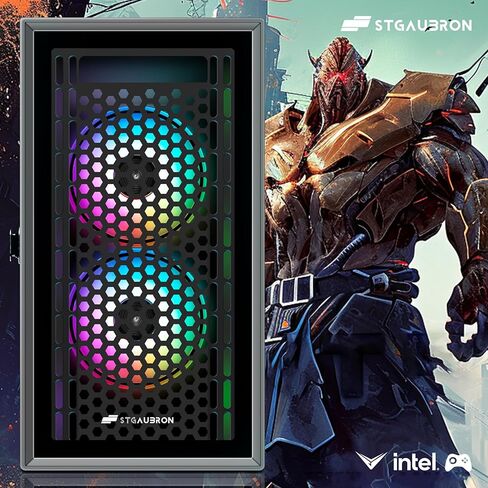 STGAubron Gaming Desktop PC, Intel Core i7 3.4G up to 3.9G, Radeon RX 5700 8G GDDR6, 16G RAM, 512G SSD, 600M WiFi, BT 5.0, RGB Fan x 4, RGB Keyboard & Mouse & Mouse Pad, RGB BT Sound Bar, W10H64 in Saudi Arabia