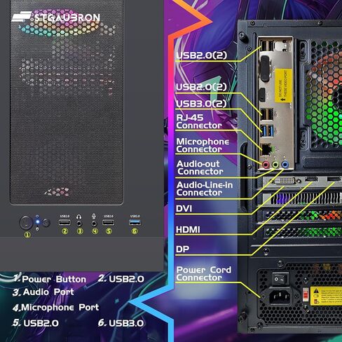 STGAubron Gaming Desktop PC, Intel Core i7 3.4G up to 3.9G, Radeon RX 5700 8G GDDR6, 16G RAM, 512G SSD, 600M WiFi, BT 5.0, RGB Fan x 4, RGB Keyboard & Mouse & Mouse Pad, RGB BT Sound Bar, W10H64 in Saudi Arabia