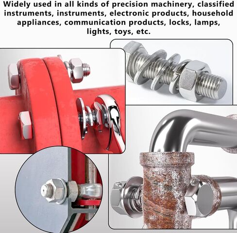 1000PCS Spring Lock Washers Assortment Kit, 9 SAE Sizes -#4, #6, #8, #10, #12, 1/4", 5/16", 3/8", 1/2", 304 Stainless Steel Washers for Bolts Screws, Split Lock Washer Set in Saudi Arabia
