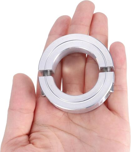 uxcell 4Pcs Double Split Clamp-On Shaft Collar for 1-1/4" Shaft, Two-Piece Clamping Collar 2-1/16" OD, 1/2" Thickness, Aluminum Alloy Set Screw Split Collar Clamp in Saudi Arabia