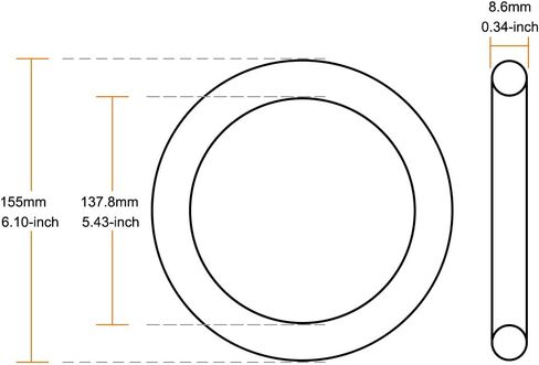 uxcell Nitrile Rubber O-Rings 115mm OD 97.8mm ID 8.6mm Width, Metric Nitrile Rubber Sealing Gasket for Automotive Machine Plumbing, Pack of 1 in Saudi Arabia