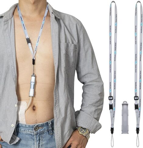 مجموعة نقل غسيل الكلى البريتوني الجديدة الحاصلة على براءة اختراع مجموعة ملحقات حامل القسطرة لباكستر. دعم دش آمن من PD للرجال والنساء مع قطعتين من حبل الرقبة القابل للتعديل مع ميزة الانفصال للسلامة (رمادي) in Kuwait