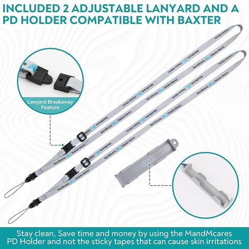 مجموعة نقل غسيل الكلى البريتوني الجديدة الحاصلة على براءة اختراع مجموعة ملحقات حامل القسطرة لباكستر. دعم دش آمن من PD للرجال والنساء مع قطعتين من حبل الرقبة القابل للتعديل مع ميزة الانفصال للسلامة (رمادي) in Kuwait