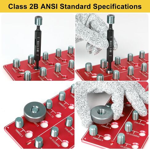 Nut and Bolt Thread Checker, Thread Gauge,Bolt identifier Board, 14 Inch & 14 Metric, Bolt Thread identifier（red) in Saudi Arabia