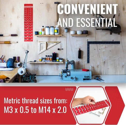 Nut and Bolt Thread Checker, Thread Gauge,Bolt identifier Board, 14 Inch & 14 Metric, Bolt Thread identifier（red) in Saudi Arabia