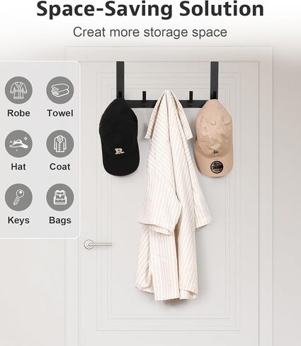 خطافات فوق الباب، خطاف تعليق للباب عالي التحمل، رف مناشف فوق الباب للحمام، شماعة مناشف للباب لتعليق قبعة الملابس in Kuwait