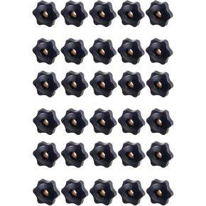 1/4"-20 T Track Knob Kit, 20 Pcs Hex Thread Knob Nuts, 10 x Two Size Hex Bolts with Washers, T-Track Accessory for Woodworking Fixtures Fixing to T-Tracks