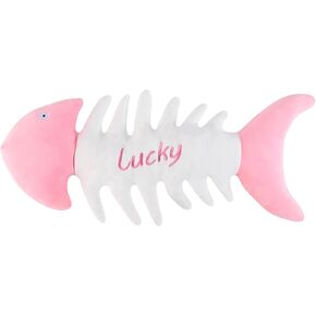 Fishbone Plush Pillow 26in Long Adorable Fish Stuffed Animal Super Soft Stuffed Bone Toy Cute Birthday Party Decoration Gift for Kids Girls Boys
