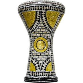 New Gawharet El Fan Drum Darbuka tabla doumbek 17/17.5 inch inlaid mother of pearl with free bag (Arabian King)
