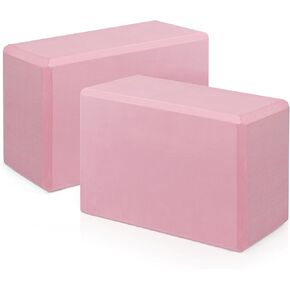 Yoga Blocks 2 Pack, Premium EVA Foam Blocks, Non Slip High Density Foam Yoga Blocks for Pilates Meditation, Stretching and Toning (Pink)