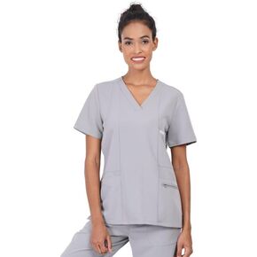 قمصان MIKAL Scrub للنساء برقبة على شكل حرف V مع 5 جيوب فائقة النعومة وقابلة للتمدد في أربعة اتجاهات، زي طبي/رعاية صحية ممتاز in Saudi Arabia