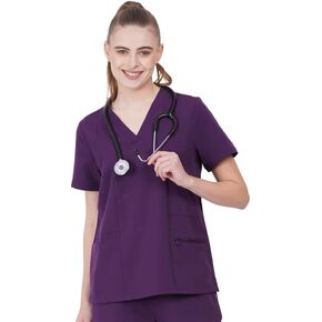 قمصان MIKAL Scrub للنساء برقبة على شكل حرف V مع 5 جيوب فائقة النعومة وقابلة للتمدد في أربعة اتجاهات، زي طبي/رعاية صحية ممتاز