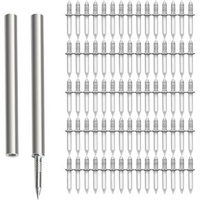 200pcs Double-Head Skirting Thread Seamless Nails with BONUS 2pcs Sleeve Tools, Double Headed Nails Non Marking Double Sided Nails, Invisible Security Screws for Wood Baseboards Double-Headed Nails.