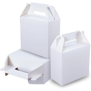 XAGLVV 24Pack Dark Blue Party Favor Treat Box Packs, 7 * 3.5 * 6.6 Inch Goodie Box with Handles, Gable Gift Boxes for Party, Baby Boy Shower
