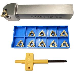 حل لولبة أداة المخرطة: حامل أداة الخراطة SER2020K16 مع إدراج لولبة أداة المخرطة القابلة للفهرسة 16ER AG60 لقطع ومعالجة خيط المخرطة بكفاءة (سبائك الصلب 40Cr) in Kuwait
