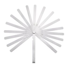 HARFINGTON Metric Feeler Gauge 17 Blades 65Mn Spring Alloy Steel Thickness Gauges Filler Feeler Gauge 6" Long for Measuring Gap Width Thickness, 0.02-1mm