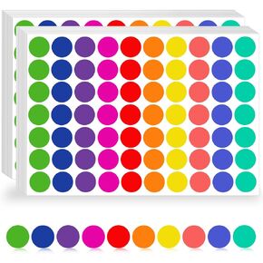1400 PCS Color Coding Labels Circle Dot Stickers in 10 Assorted Colors, Removable Colorful Round Circle Dot Labels for Students, Used in Classroom, Office, Home, Marking, Organizing