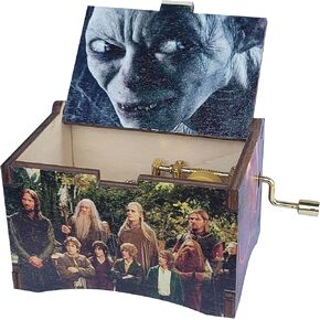 TheLaser'sEdge Lord of The Rings Music Box, with “The Breaking of The Fellowship" Song, Artwork is UV Printed on Wood, Gifts for Women, Birthday, Christmas,