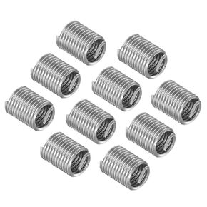 Wire Thread Inserts, M6x1 5D 15mm Length, 304 Stainless Steel Wire Screw Sleeve Insert Helical Type Coiled - (Applications: for Automotive Repairs), 10pieces