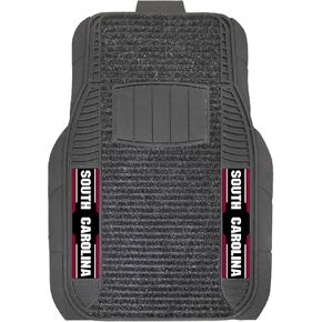 FANMATS unisex adult 2 pc Deluxe Car Mat Set, Black, 21 x 27 US