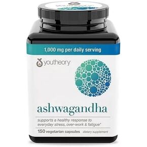 Organic KSM-66 Ashwagandha Vegetarian Supplements 150 Capsules, 1000mg per Daily Serving
