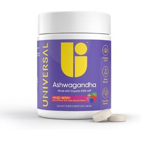 Ashwagandha Supplements KSM-66 Root Extract Daily Stress, Energy, Mood, and Athletic Support Cortisol Supplement - Ashwa Chews for Men and Women to Relax, Mixed Berry 60 Chewable Tablets