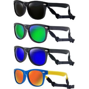 Kids Flexible Polarized UV400 Sunglasses with Strap For Boys Girls Toddler 0-10
