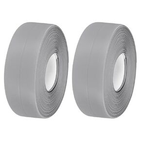 uxcell Waterproof Seal Caulk Strip Tape Self Adhesive, 2pcs 10.5 Ft L x 0.87" W PVC Sealing Tape Caulking Tape for Kitchen Countertop, Bathroom, Toilet, Bathtub Floor Wall Corner, Grey