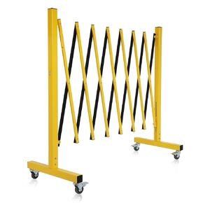 Industrial Expandable Metal Barricade, 11.5 Feet Retractable Drive Gate Outdoor, Folding Security Gate for Construction Site Elevator Traffic Control Garage, Yellow and Black