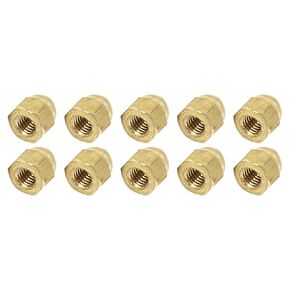 METALLIXITY Acorn Cap Nuts(M6x1mm) 20Pcs, Brass Acorn Dome Cap Head Hex Nuts - for Industrial Mechanical Equipment, Gold Tone