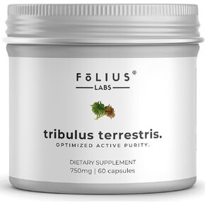 Tribulus Terrestris Men & Women 750mg - 40% Saponins - Concentrated Natural Whole Plant Extract - 60 Capsules