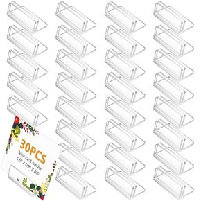 30 Pcs Acrylic Place Card Holders Mini Card Stand for Wide Size Card Small Acrylic Sign Holder Wedding Table Number Holder Name Card Holders for Table Memo Price Tags Reception Party Photo