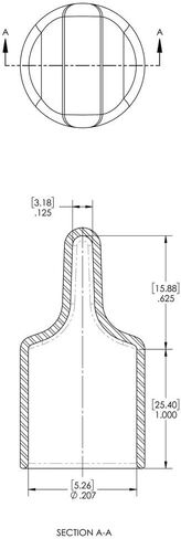 Caplugs 99390423 Plastic Cap with Flat Pull Tab. VFC-207-16, Vinyl, Cap ID 0.207" Length 1.000", Black (Pack of 200) in Saudi Arabia
