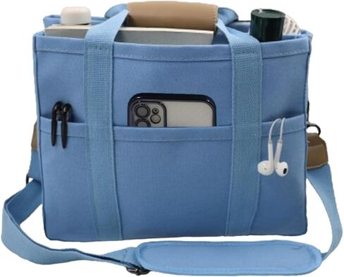 Women Multi-pocket Canvas Tote Bag Large Capacity Shoulder Crossbody Handbag With Compartments in Saudi Arabia