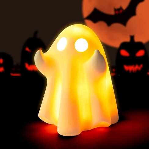 Funny Ghost Light - 1Pcs Halloween Ghost Night Light Decorative Lamp Festival Led Light Warm Color Lamp Table Decoration Desktop Home Garden Room Halloween Party Supplies in Saudi Arabia